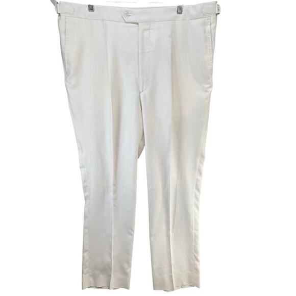 Elevee Pants Mens 40x31.5 Cream Loro Piana Summertime Wool Linen Blend Dress USA